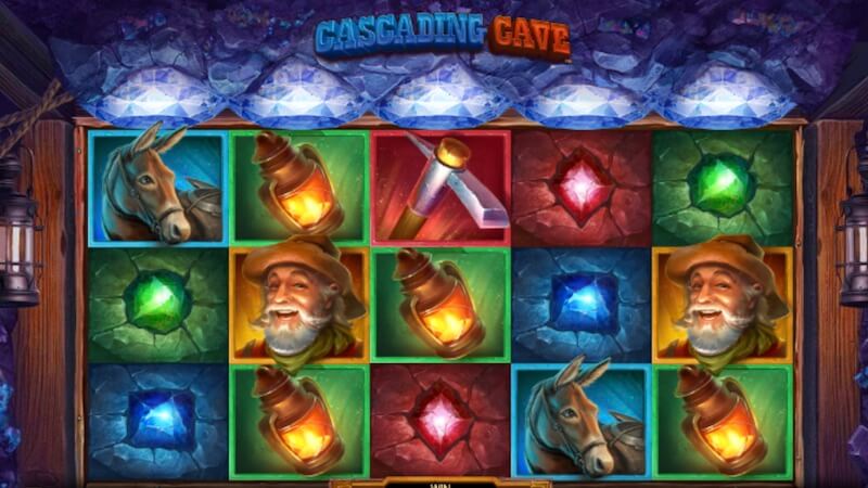 cascading cave slot gameplay
