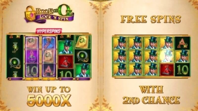 book of oz lock n spin slot rules