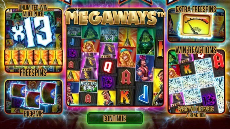 monsters of rock slot rules