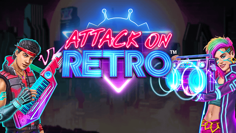 attack on retro slot logo