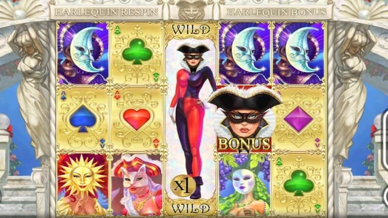harlequin carnival slot gameplay