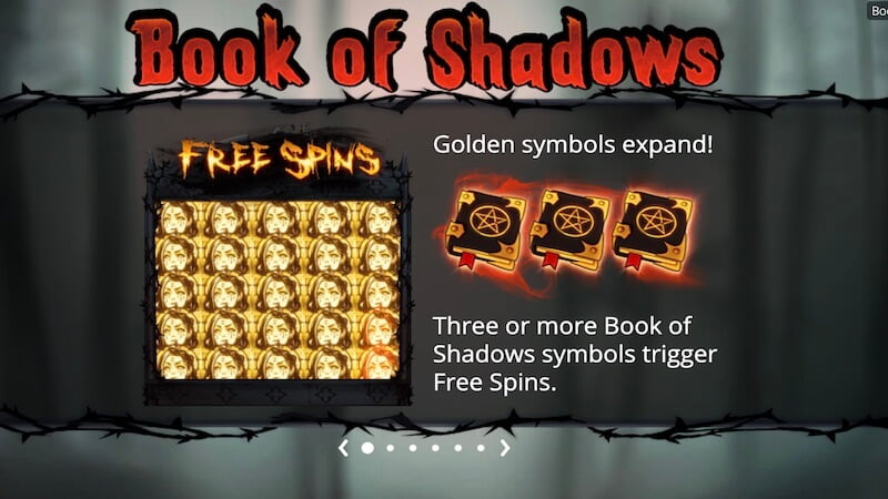 book of shadows slot rules