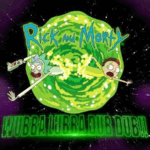 rick and morty wubba lubba dub dub slot logo