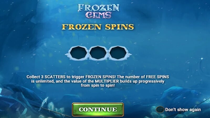 frozen gems slot rules