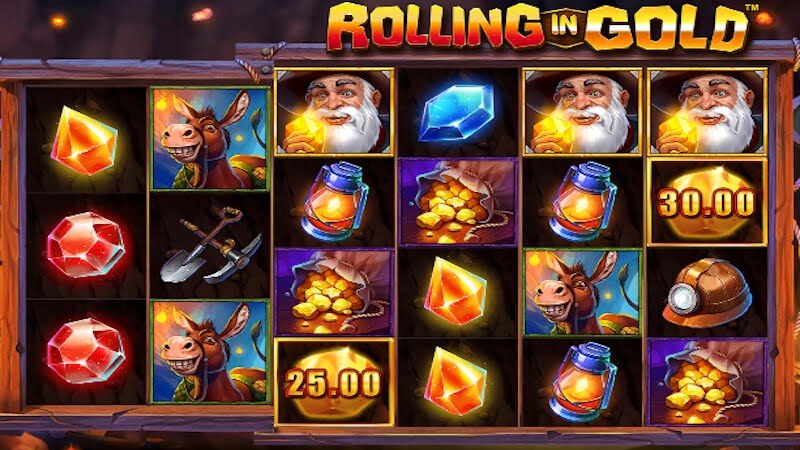 rolling in gold slot gameplay