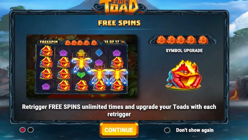 fire toad slot rules