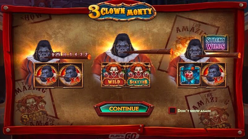 3 clown monty slot rules