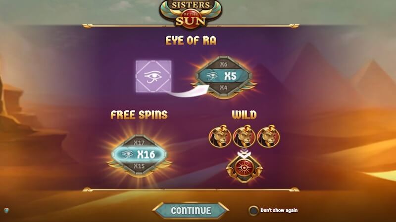 sisters of the sun slot rules
