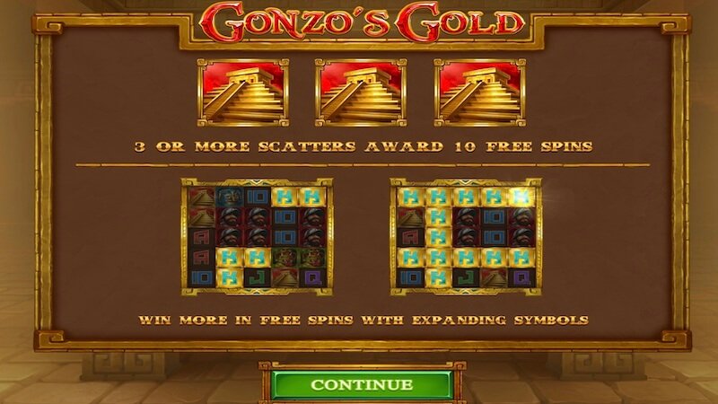 gonzo gold slot rules