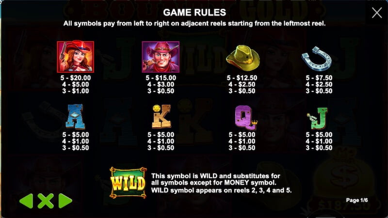 bounty gold slot rules