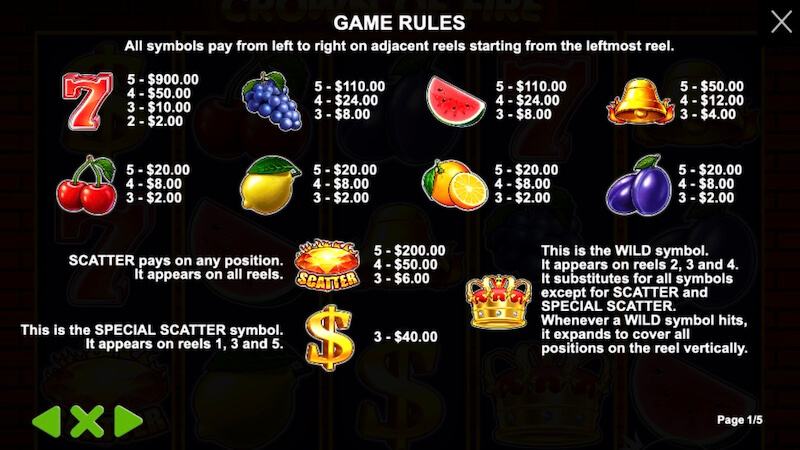 crown-of-fire-slot-rules