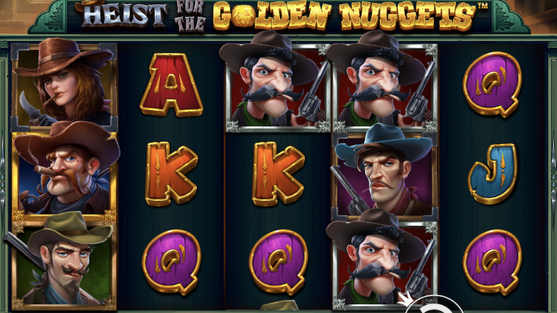 heist for the golden nuggets slot gameplay